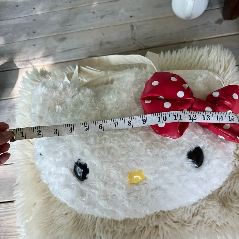 Hello Kitty Fluffy White Bag with Red Polka Dot Bow
